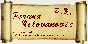 Peruna Milovanović vizit kartica